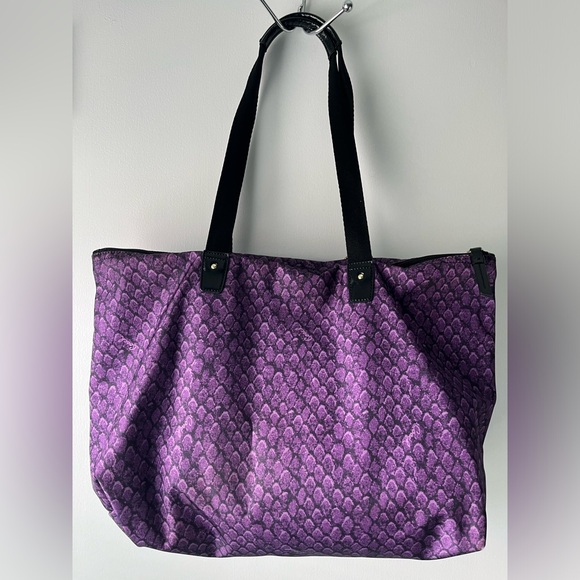 Coach XL Getaway Nylon Travel Weekender Tote/Pouch in Signature Purple Snakeskin - Picture 2 of 11